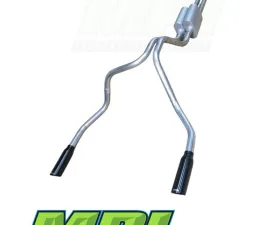 MPI Exhaust Technologies Clamp-on Kit w/Mufflers & Powder Coated Black Tips